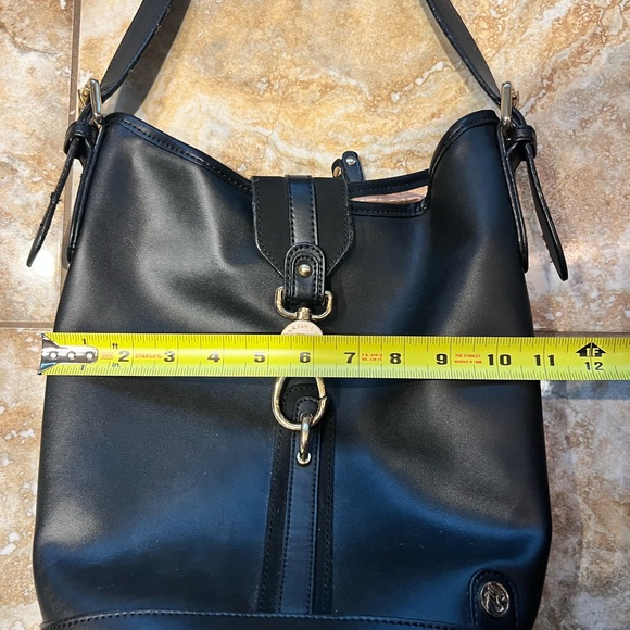 Spartina 449 Black Leather Bucket Bag EUC - Picture 4 of 15